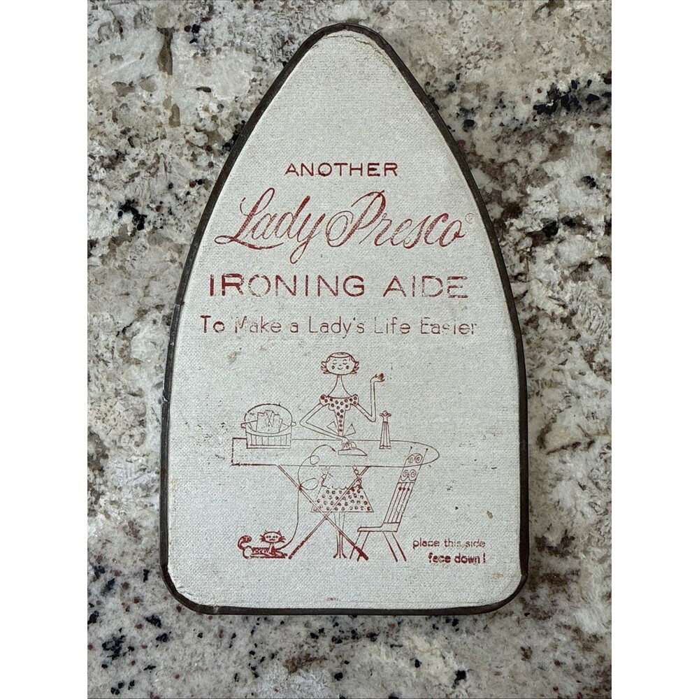 Vintage Advertising Mid Century Lady Presco Seemstress Ironing Pressing Aide